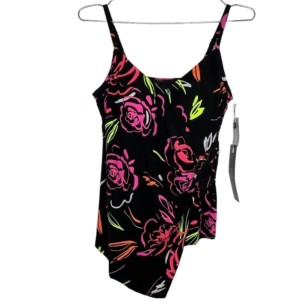 MAGICSUIT Tankini Top Floral Neon Nature Asymmetrical Wrap Alex